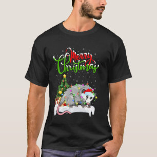Funny Opossum Animal Lover Xmas Lighting Opossum C T-Shirt