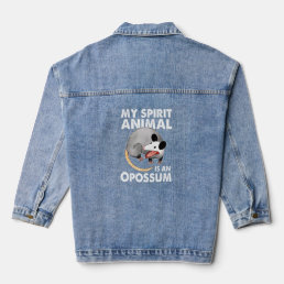 Funny Opossum  For Men Women Cool Possum Spirit An Denim Jacket