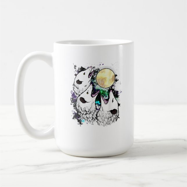 Funny Opossum Moon Cute Screaming Possum Coffee Mug (Left)
