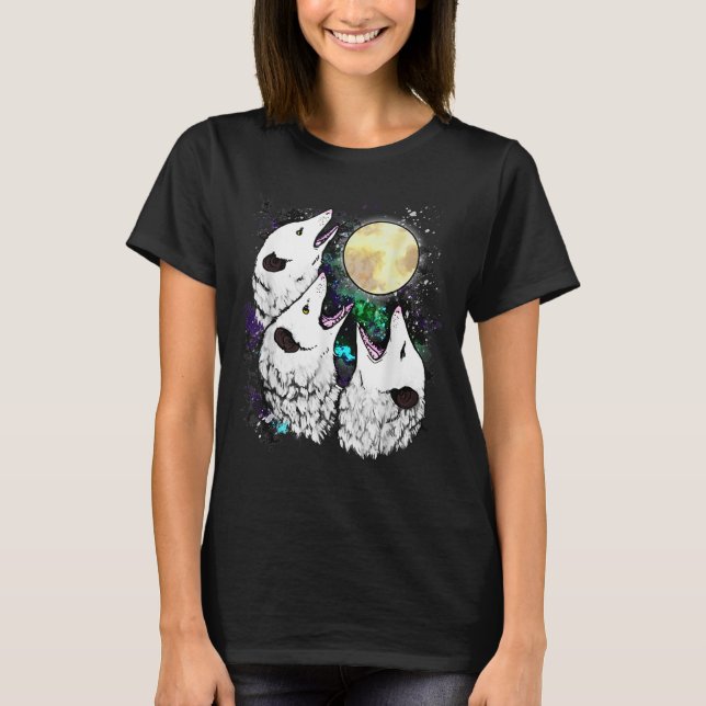Funny Opossum Moon Cute Screaming Possum Shirt  (Front)