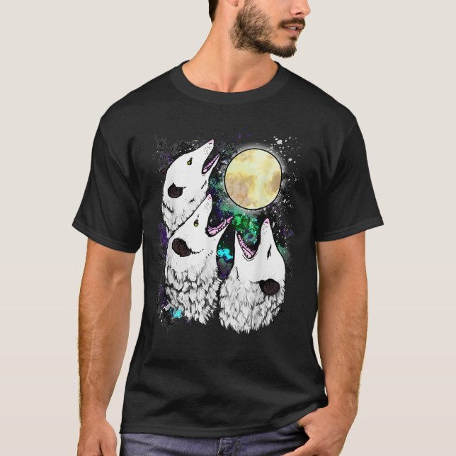 Funny Opossum Moon Cute Screaming Possum Shirt (Front)