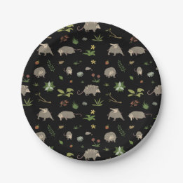 Funny Opossum Screaming Possum Party Supplies Paper Plates