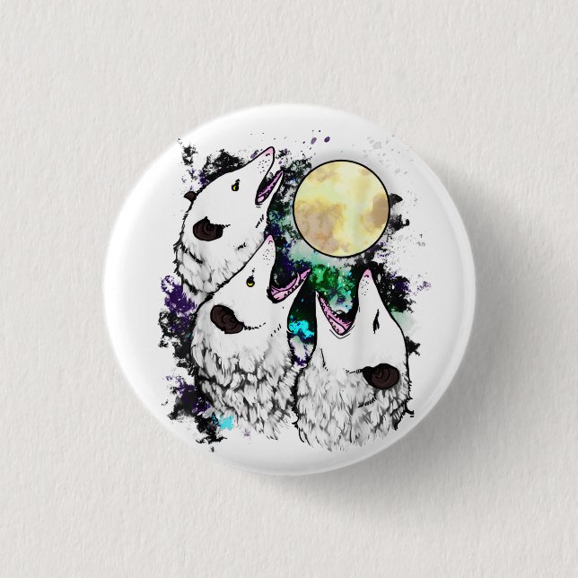 Funny Opossum Sticker | Cute Screaming Possum Button (Front)