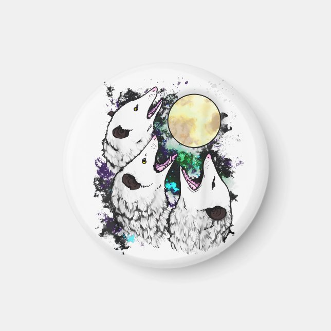 Funny Opossum Sticker | Cute Screaming Possum Magnet (Front)
