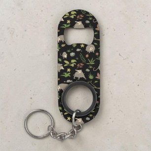 Funny Opossum Trash Panda Quirky Dad Gift Keychain Bottle Opener