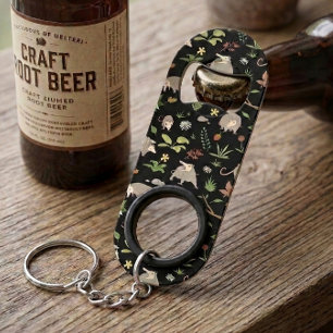 Funny Opossum Trash Panda Quirky Dad Gift Keychain Bottle Opener
