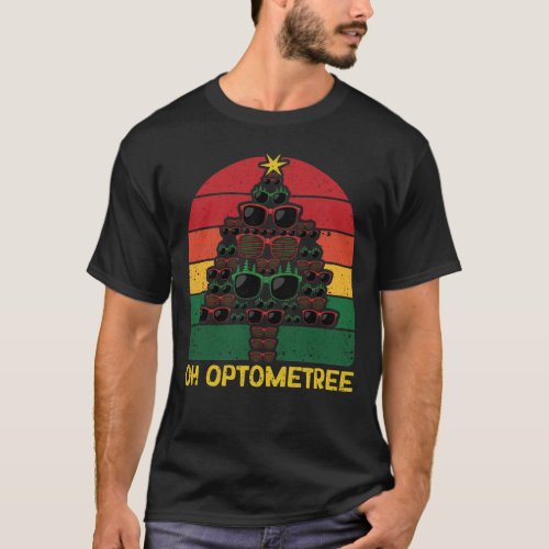 Funny Opticians Christmas Tree Glasses Xmas Oh T_Shirt