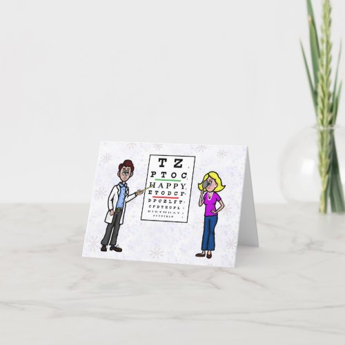 Funny Optometrist and Patient Birthday Card
