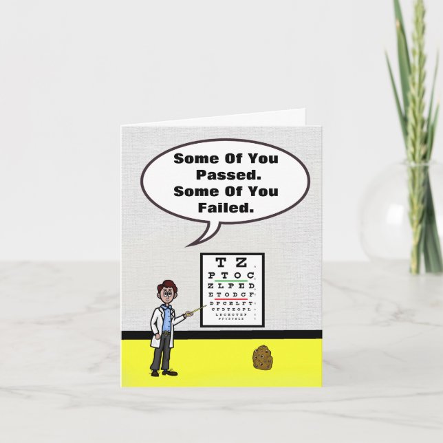 Funny Optometrist and Potatoe Greeting Card (Front)