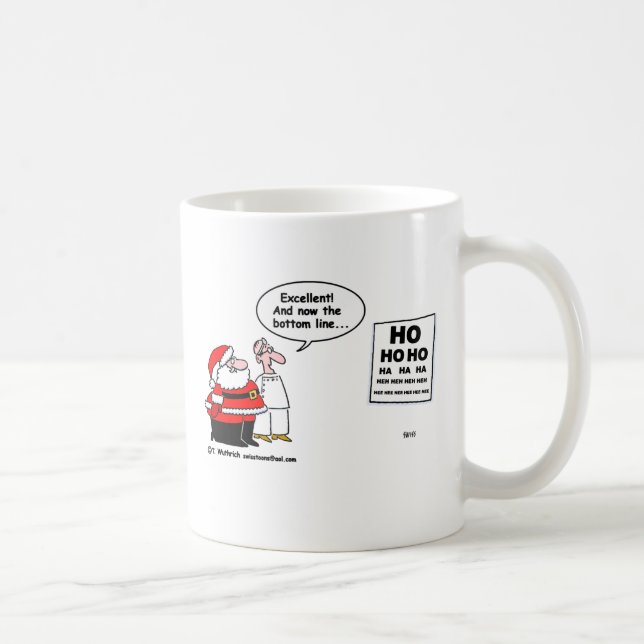 Funny Optometrist and Santa Christmas Cute Cartoon Coffee Mug (Right)