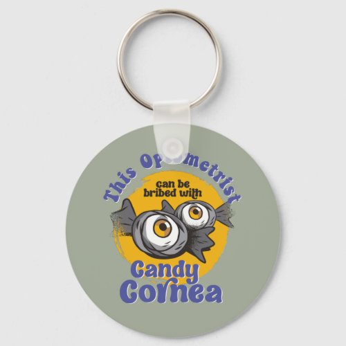 Funny Optometrist Candy Corn Eye Doctor Halloween Keychain