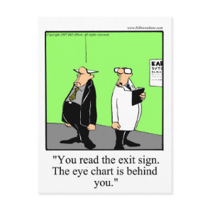 Funny Optometrist Cartoon Postcard