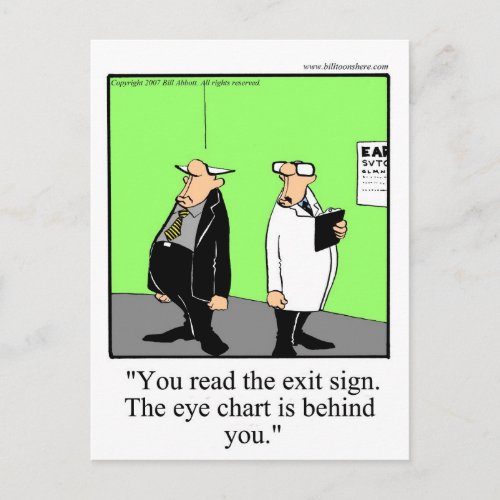 Funny Optometrist Cartoon Postcard