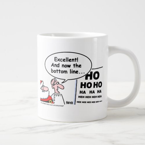 Funny Optometrist Christmas Santa Cartoon Giant Coffee Mug