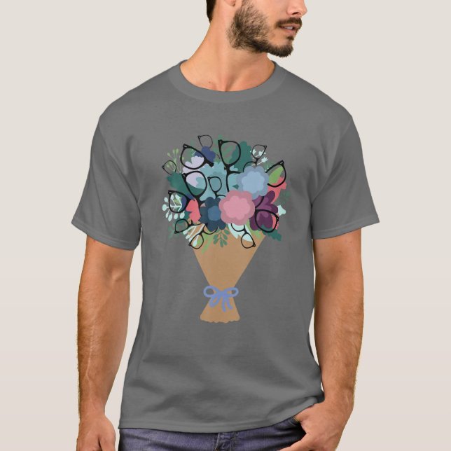 Funny Optometrist Eyeglasses Bouquet Optician Life T-Shirt (Front)