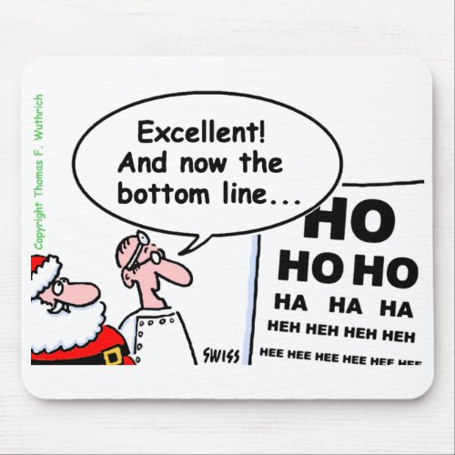 Funny Optometrist Ophthalmologist Santa Cartoon Mouse Pad