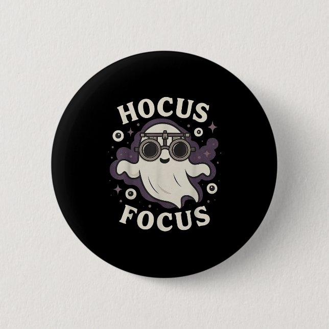 Funny Optometry Hocus Focus Soky Optometrist Hallo Button (Front)