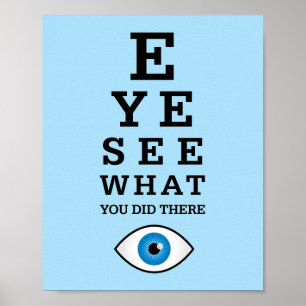 Funny Optometry Pun Eye See Poster