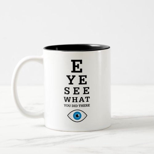 Funny Optometry Pun Eye See Two_Tone Coffee Mug