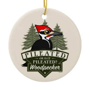 Funny Or Is It Pileated Woodpecker Pronunciation Ceramic Ornament