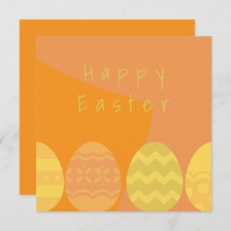 Funny Orange Abstract Geometrical Eggs Custom Text