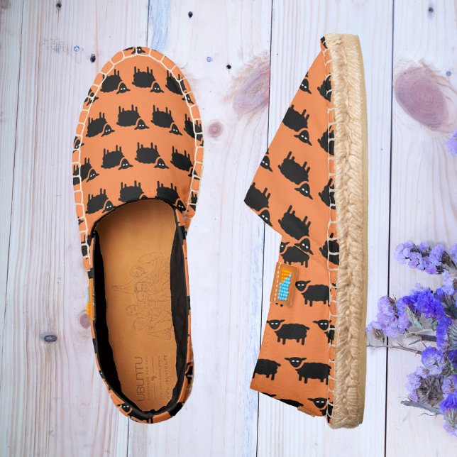 Funny Orange and Black Halloween Sheep Pattern Espadrilles (Creator Uploaded)