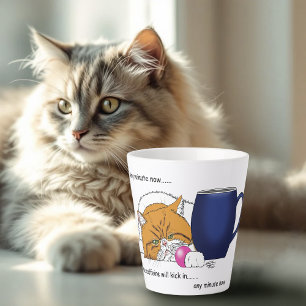 Funny Orange Cat Blue Coffee Mug