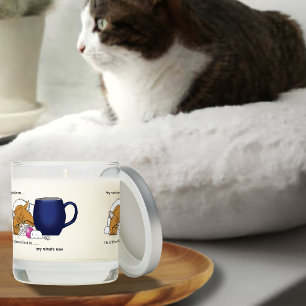 Funny Orange Cat Blue Coffee Mug Scented Candle