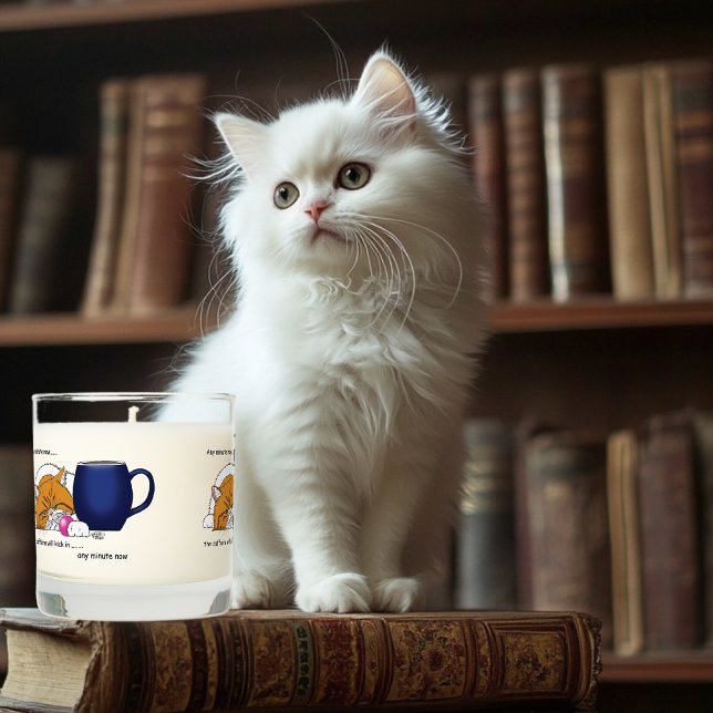 Funny Orange Cat Blue Coffee Mug Scented Candle (Creator Uploaded)