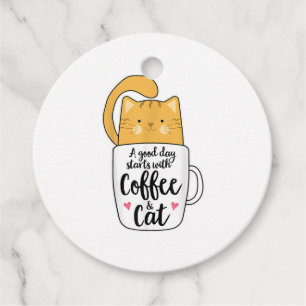 Funny Orange Cat Coffee Mug Cat Lover Favor Tags