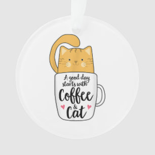 Funny Orange Cat Coffee Mug Cat Lover Ornament