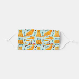 Funny Orange Cat Pattern Adult Cloth Face Mask | Zazzle