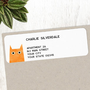Funny Orange Cat Return Address Label