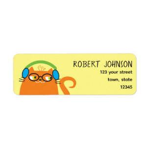 Funny Orange Cat Return Address Label