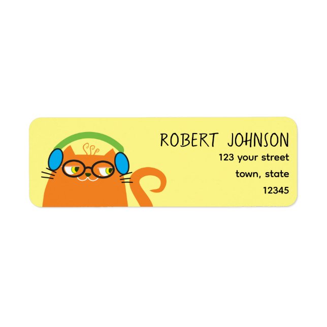 Funny Orange Cat Return Address Label (Front)