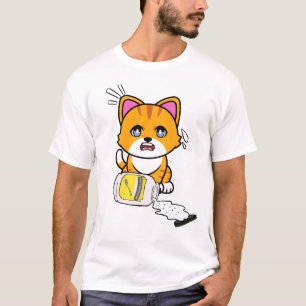 Funny Orange Cat spilled mayonnaise T-Shirt