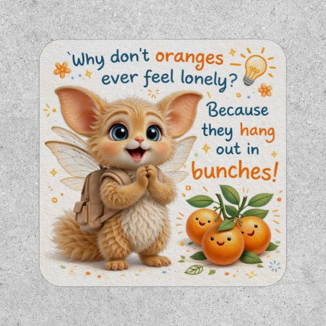 Funny Orange Dad Joke Patch (Front)