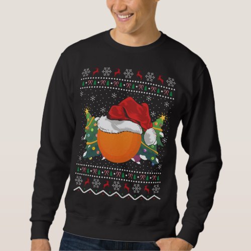Funny Orange Fruit Lover Xmas Ugly Orange Christma Sweatshirt