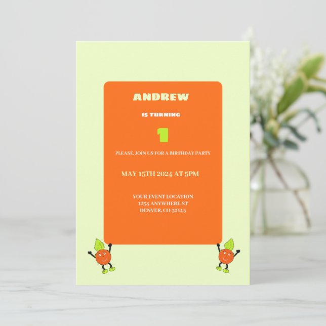 Funny orange invitation (Standing Front)