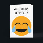 Funny Orange Laughing Face Emoji Birthday Card<br><div class="desc">Know someone who's getting up there in years? This funny birthday card is perfect for sending some tears of joy their way. Features an illustration of an orange laughing face in a modern, hand-drawn style. The message on the front and the inside of this birthday card is ready to be...</div>