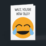Funny Orange Laughing Face Emoji Birthday Card<br><div class="desc">Know someone who's getting up there in years? This funny birthday card is perfect for sending some tears of joy their way. Features an illustration of an orange laughing face in a modern, hand-drawn style. The message on the front and the inside of this birthday card is ready to be...</div>