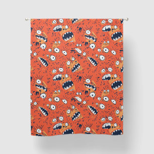 Funny Orange Monster Shouting Face Blackout Curtains