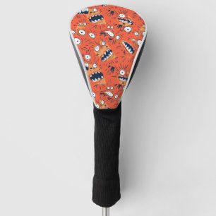 Funny Orange Monster Shouting Face  Golf Head Cover