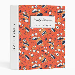 Funny Orange Monster Shouting Face Mini Binder