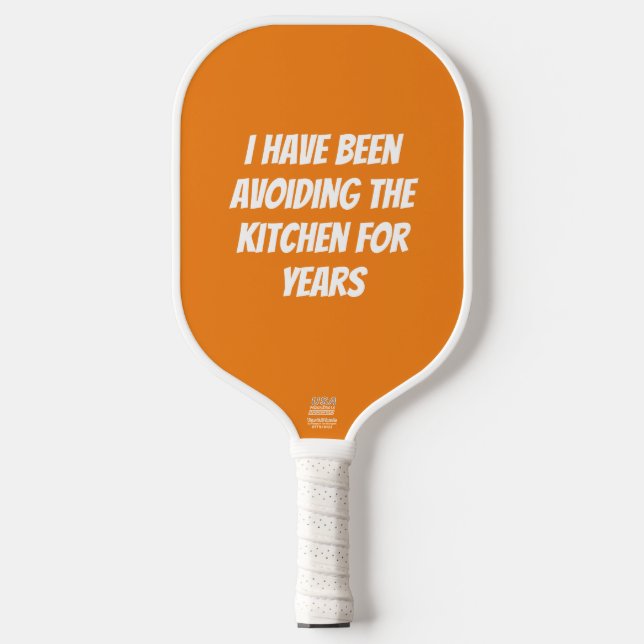 Funny Orange Not in the Kitchen Pickleball Paddle (Front)