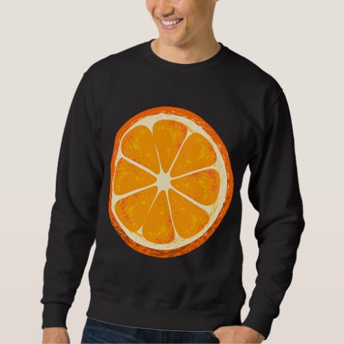 Funny Orange Sliced Fruit Lazy Easy Halloween Cost Sweatshirt