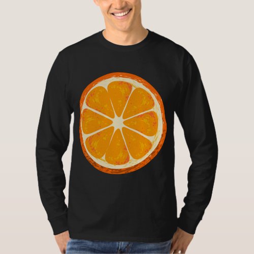 Funny Orange Sliced Fruit Lazy Easy Halloween Cost T_Shirt