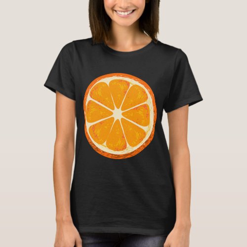 Funny Orange Sliced Fruit Lazy Easy Halloween Cost T_Shirt