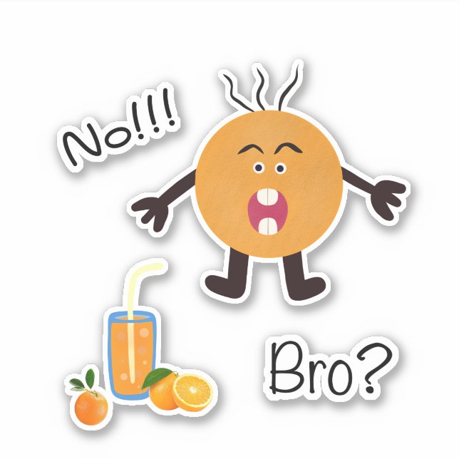 Funny orange  sticker (Front)