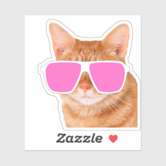 Funny Orange Tabby Cat Peeking Sticker